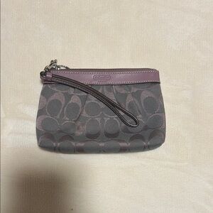 Coach Gray and Purple Clutch Wristlet